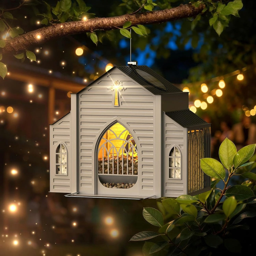 Happy Birds Chapel – Solar Glow Bird House