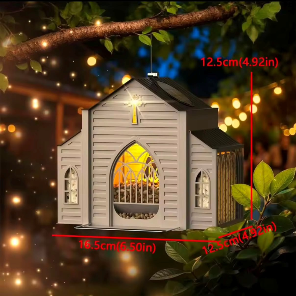 Happy Birds Chapel – Solar Glow Bird House