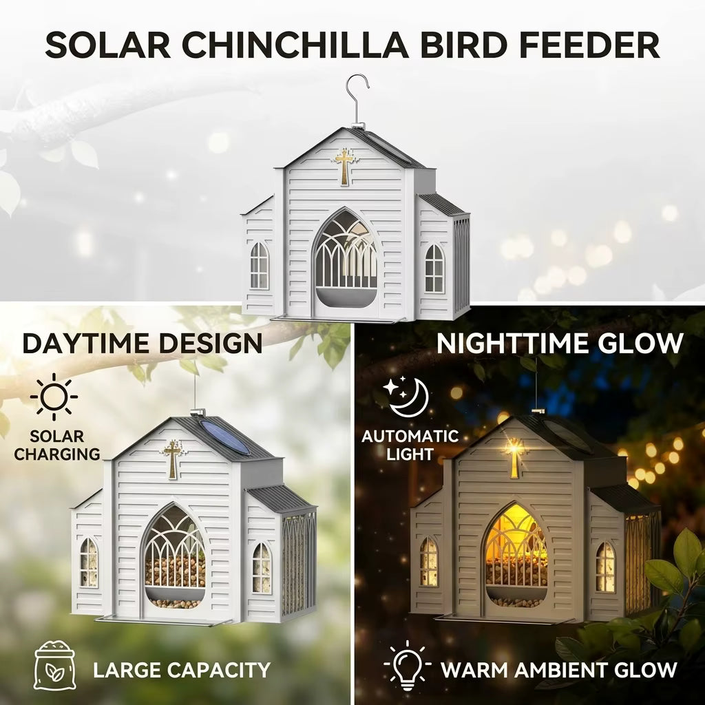 Happy Birds Chapel – Solar Glow Bird House