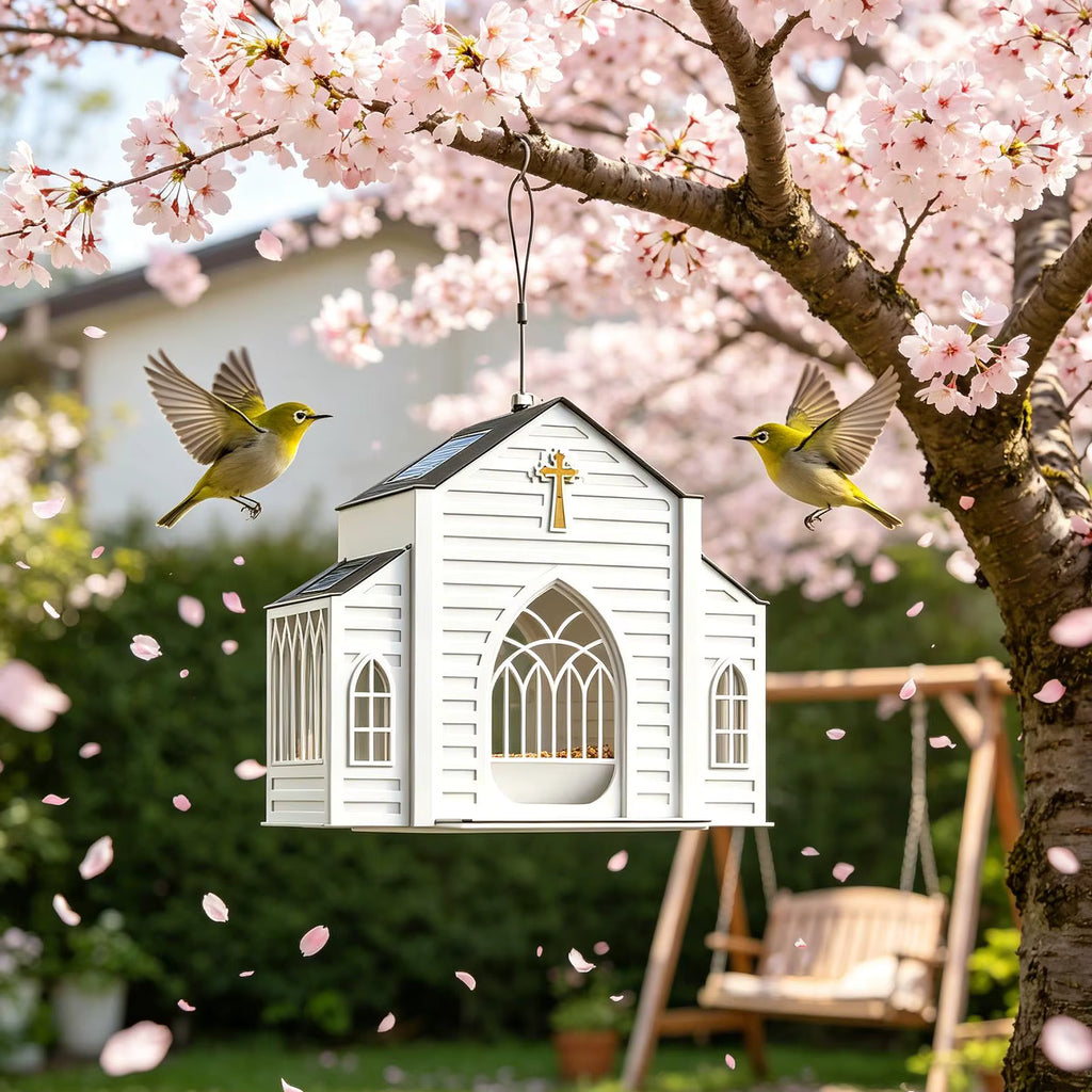 Happy Birds Chapel – Solar Glow Bird House
