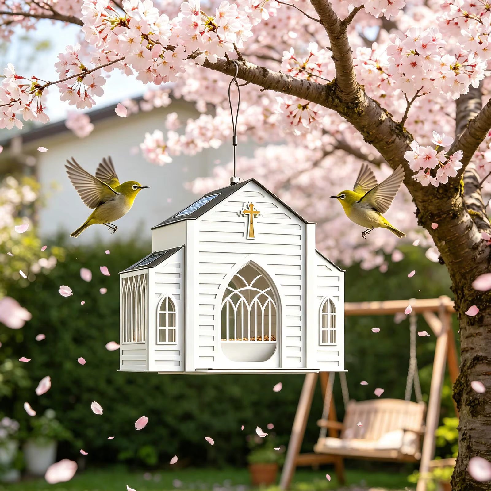 Happy Birds Chapel – Solar Glow Bird House
